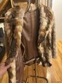 Echt Pelz  Jacke FELL Damen Winter Mantel warm braun