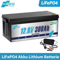 12V 300Ah LiFePO4 Lithium Batterie Solar Wohnmobil Boot Akku BMS 15000+ Zyklen