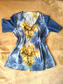 NEU Damen Sommer Shirt von Judith Williams Gr. 40 blau mit Blumen Kurzarm