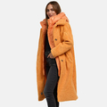 Navahoo Teddyzauber Damen Winter Mantel Jacke lang kuschelig Fleece warm N041