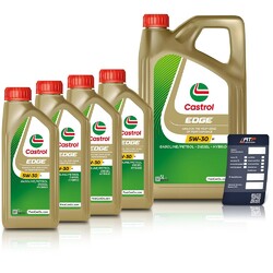 4x 1 L + 5 L = 9 LITER CASTROL EDGE 5W-30 M MOTOR-ÖL MOTOREN-ÖL### INKL. ÖLWECHSEL-ANHÄNGER ###