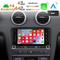 Android14 4+64G Autoradio Carplay WiFi AHD Kam GPS Navi für AUDI A3 S3 RS3 8P 8V
