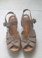 GABOR,GR. 38, SANDALEN,WIE NEU ! BEIGE,ECHTLEDER