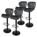 4er Set Barhocker Höhenverstellbar Drehbar Barstuhl Samt Bistrohocker Fußstütze