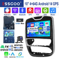 Carplay 10.1" 4G+64G Android14 Autoradio GPS Navi WIFI FM RDS Für Renault Clio 4