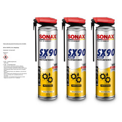 3x 400 ml SONAX SX90 PLUS M. EASYSPRAY ROSTLÖSER MULTIFUNKTIONSÖL SCHMIERMITTELErstausrüster-Qualität | Schneller Versand ab Lager