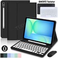 Hülle mit QWERTZ Tastatur Maus für Samsung Galaxy Tab S9 S9 S10 FE S8 S7 S6 Lite
