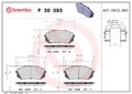 BREMBO Bremsbelagsatz Scheibenbremse PRIME P 30 093 für KIA TUCSON QL HYUNDAI TL