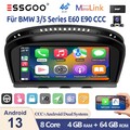 8Core DAB+ Autoradio Carplay Android13 4+64G GPS NAVI BT Für BMW 5er E90 E60 CCC