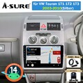 2+32GB Android 14 Autoradio Carplay Mit DAB+ Kam für VW Touran 1T1 1T2 1T3 03-09