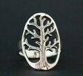 Damen Silberring 925 Lebensbaum Keltischer Ring Baum des Lebens Weltenbaum Oval