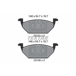 Textar 2313001 Bremsbelagsatz Scheibenbremse Vorderachse für Seat Skoda VW Audi
