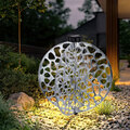 Steckleuchte Außenlampe Solarleuchte LED Kugellampe silber Erdspieß Lichteffekt
