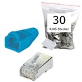 30 Stück CAT5e RJ45 Stecker geschirmt Modular Crimp Patchkabel Netzwerk 30x blau