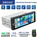 Android 14 1DIN Autoradio 4+64G 6.86 Zoll Carplay GPS Navi USB Typ-C WIFI RDS BT