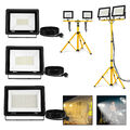 2x LED Fluter Flutlicht mit Stecker 50W-200W Baustrahler Scheinwerfer und Stativ