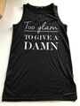 ATMOSPHERE Damen Long-Shirt schwarz Gr. 32 ärmellos Spruch-Print  #JEN
