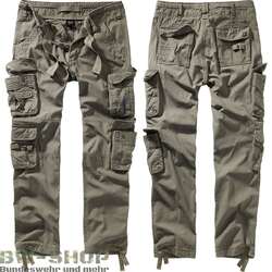 BRANDIT HOSE PURE VINTAGE SLIM FIT NEU CARGOHOSE LANG BW ARMY OUTDOOR CARGO