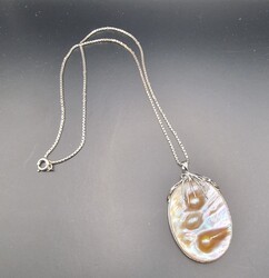 Venezianerkette mit Perlmuttanhänger (Abalone-Muschel) in 925er Sterlingsilber