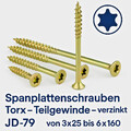 Dresselhaus Spanplattenschrauben Torx Teilgewinde Holzschrauben verzinkt JD-79
