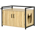 Katzenschrank für Katzentoilette Katzenklo Katzenhaus Natur 82,3 x 51 x 54cm