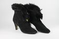 Damenstiefel Stiefeletten Wildleder Gr. 7 schwarz 90er TRUE VINTAGE womens boots