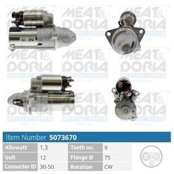 MEAT & DORIA 5073670 Starter für CHEVROLET OPEL SAAB