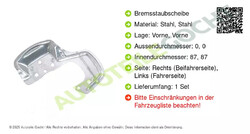 Bremsscheibe Ankerblech Set Links Rechts für Opel Combo Tigra Corsa B 1984-2002