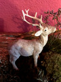 Hirsch Deko Tierfigur Geweih Weihnachten Figur Skulptur 16 cm stehend Glitzer