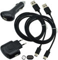 4in1 Lade Set 2x USB-C Datenkabel + KFZ Netzkabel für Cubot Quest Lite (2019)