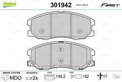 VALEO 301942 Bremsbelagsatz, Scheibenbremse für CHEVROLET OPEL