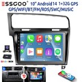 Für VW Golf VII MK7 10" DAB+ Autoradio Carplay 1+32G Android 14 GPS NAVI RDS KAM