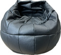 XXL 160 Liter  Sitzsack mit Füllung Sitzkissen Beanbag echt Leder Nappa schwarz
