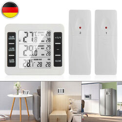 Digitale LCD Wetterstation MIN MAX Thermometer Innen Außen Mit 2 Außensensor DE
