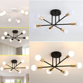 6 Flammig LED Deckenlampe Sputnik Kronleuchter Vintage Pendelleuchte E27 Zimmer
