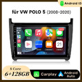 Carplay Android 13 Autoradio GPS Navi SWC Für VW Polo 6R 6C 9N 2008-2020 6+128GB