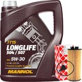 FEBI ÖLFILTER + 5 LITER 5W-30 MANNOL LONGLIFE MOTORÖL passend für BMW LL-04 5W30