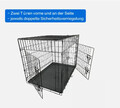 Hundetransportbox Hundekäfig Transportbox Gitterbox Hundebox 30 Zoll 76x46x53cm