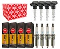 4x FEBI BILSTEIN Zündspule +4x NGK Zündkerze V-Line passend für VW Golf VI 5K1
