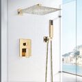 Unterputz Duscharmatur Gold Duschsystem Regendusche mit ibox 40x40cm Duschset