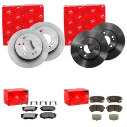 TRW BREMSSCHEIBEN + BELÄGE VORNE + HINTEN passend für HYUNDAI ix20 JCVA 280x26mm | HA 258x10mm | Baujahr 2010 - 2019
