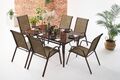 Gartengarnitur 7-tlg. Gartenmöbel Sitzgarnitur Gartenset Tisch Stuhl Braun Set