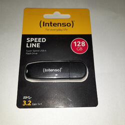Intenso USB Stick 128GB Speicherstick Speed Line schwarz USB 3.2
