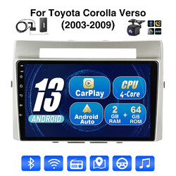 Für Toyota Corolla Verso 2003-2009 Android 13 64G Carplay DAB+ Autoradio GPS Cam