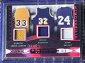 Kobe Bryant Magic Johnson Kareem Abdul-Jabbar Blatt im Spiel gebraucht Trios 6/9