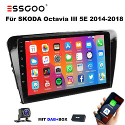 DAB+ Android 14 Autoradio GPS Navi CarPlay Für SKODA Octavia III 5E 2013-18 KAM
