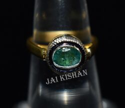 Natürlicher Smaragd Edelstein May Geburtsstein 925 Sterlingsilber Ring Vinta