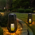 Außenleuchte Solarlampe Laterne Feuereffekt Hängelampe Gartenleuchte LED 2er Set