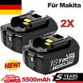 2X Akku Für Makita 5.5Ah Ersatz AkkuBL1860 18V LXT400 Li-ion BL1850 BL1830 LED