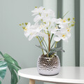 39cm Künstliche Orchidee Kunstblumen Kunstpflanze Gesteck Pflanzen mit Topf DHL